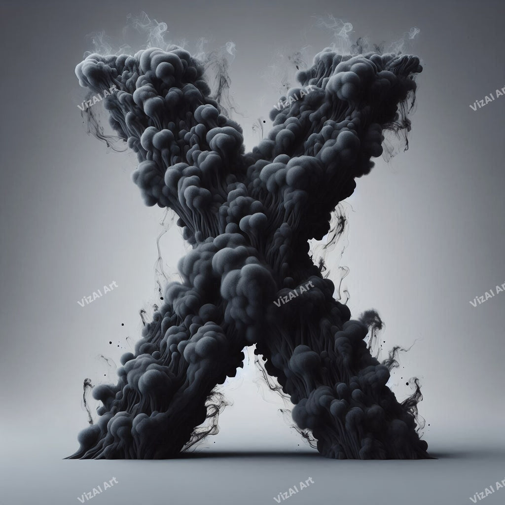 Black Smoke alphabet letter X