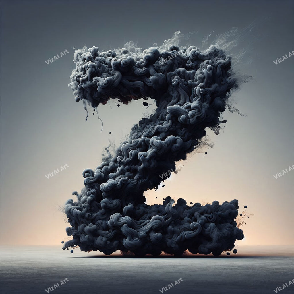 Black Smoke alphabet letter Z