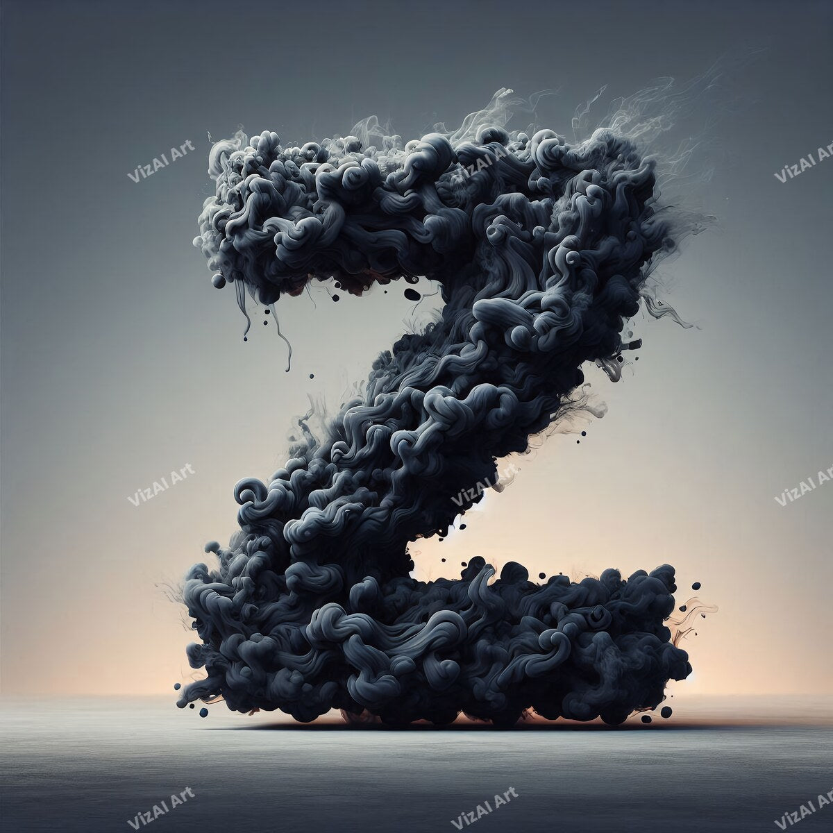 Black Smoke alphabet letter Z