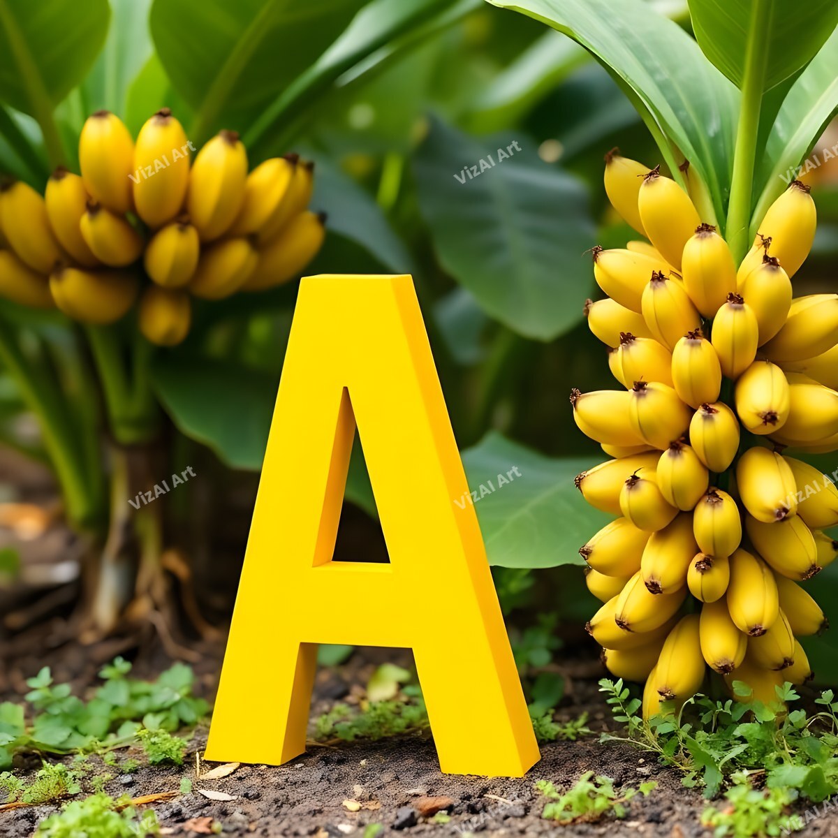 Banana alphabet letter A