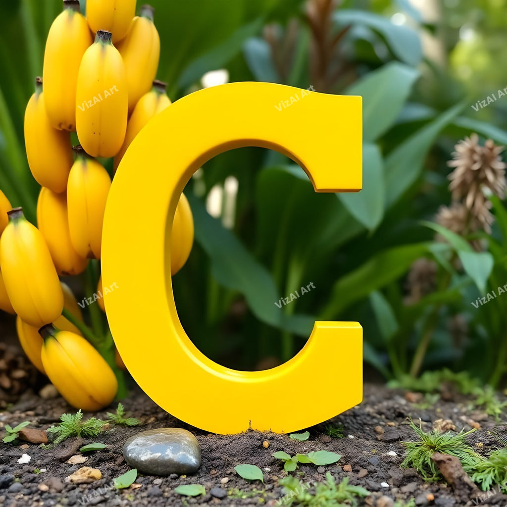 Banana alphabet letter C