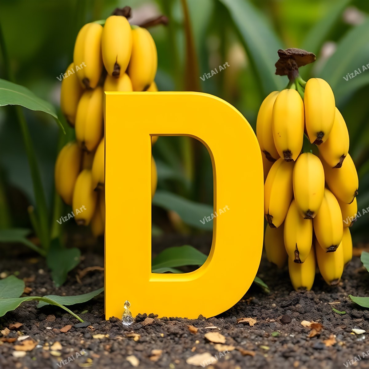 Banana alphabet letter D
