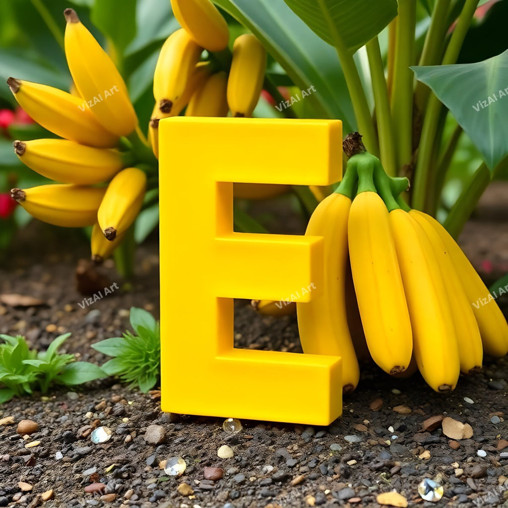 Banana alphabet letter E