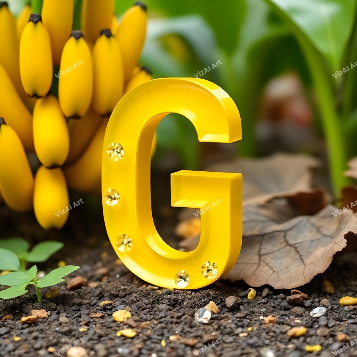 Banana alphabet letter G