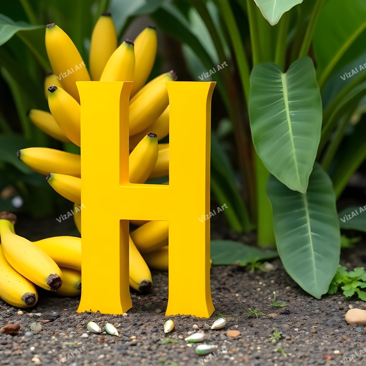 Banana alphabet letter H
