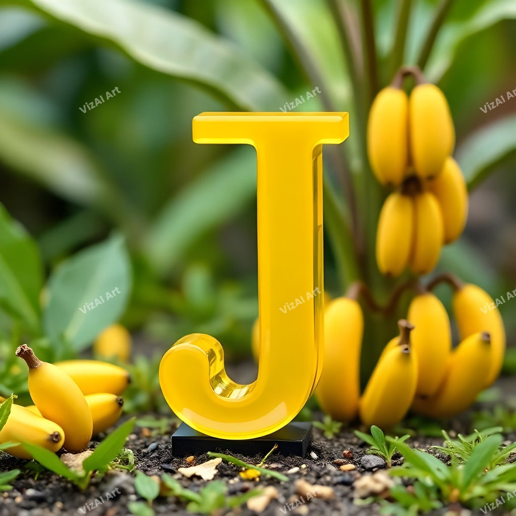 Banana alphabet letter J