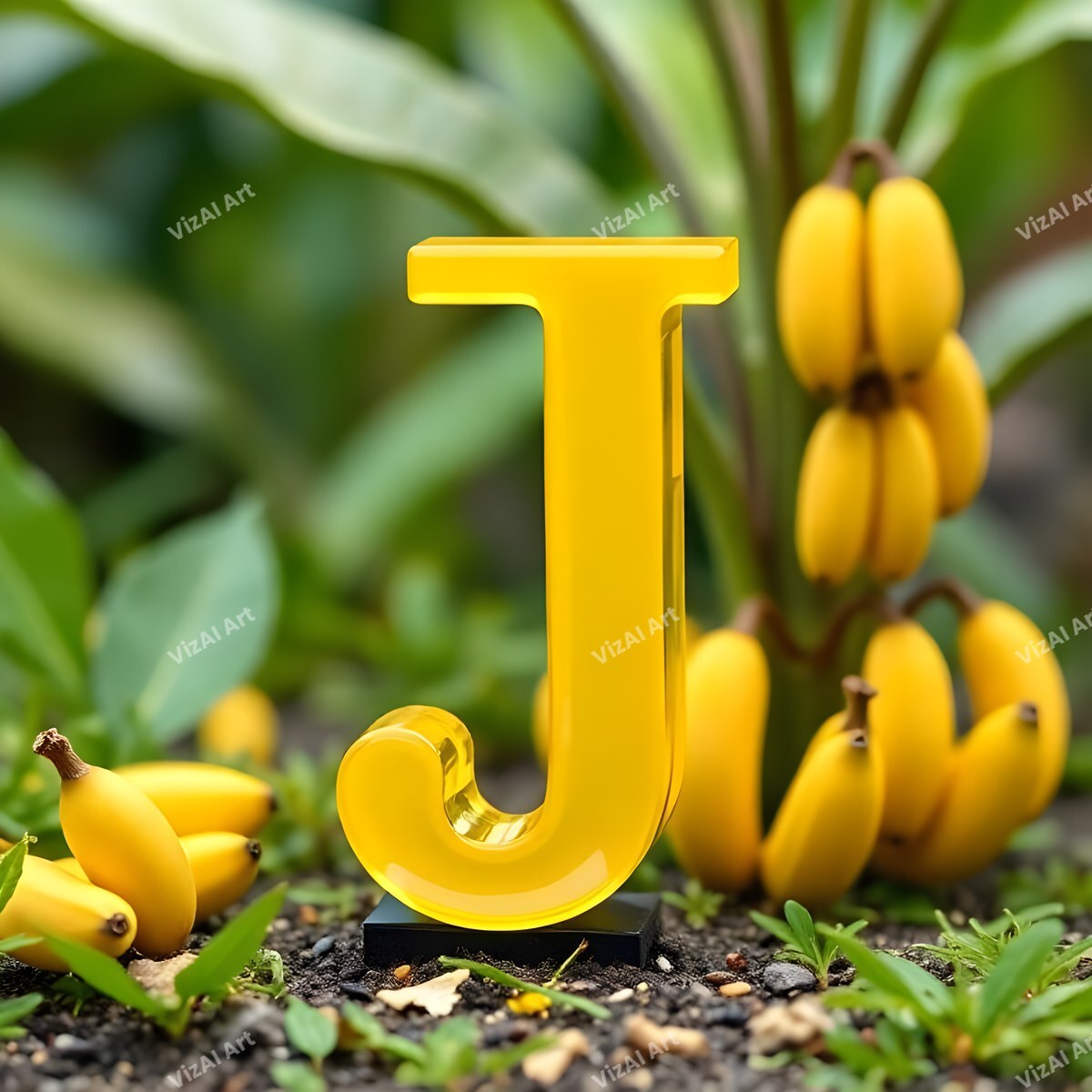 Banana alphabet letter J