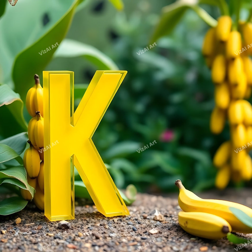 Banana alphabet letter K