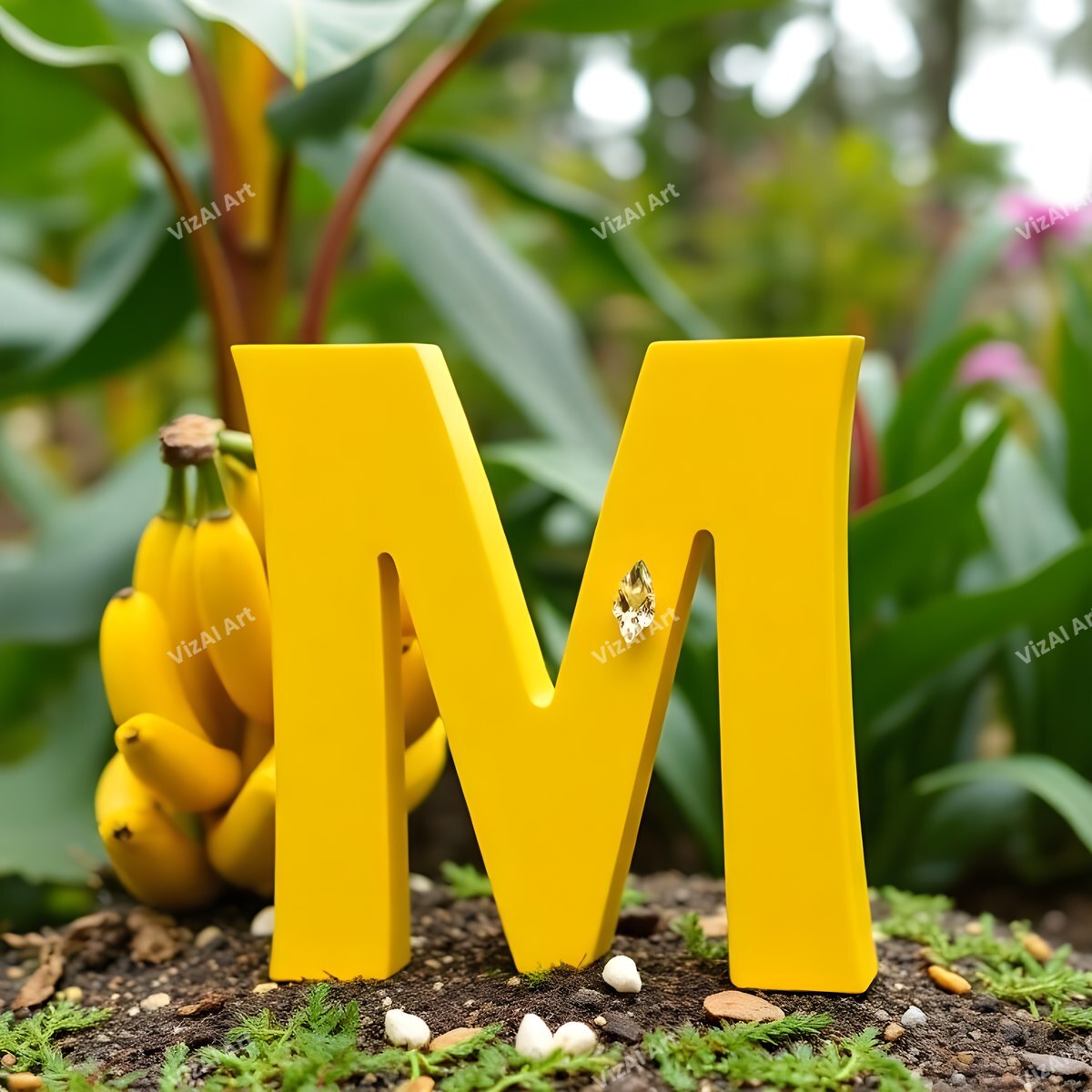 Banana alphabet letter M
