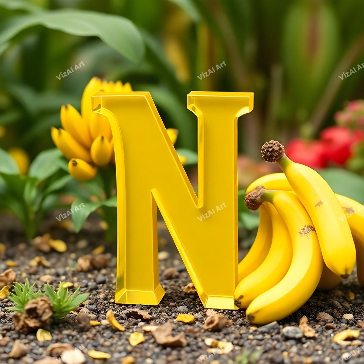 Banana alphabet letter N