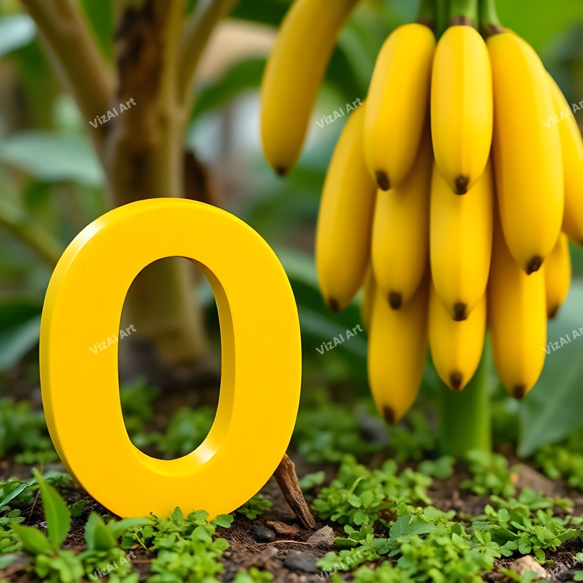 Banana alphabet letter O