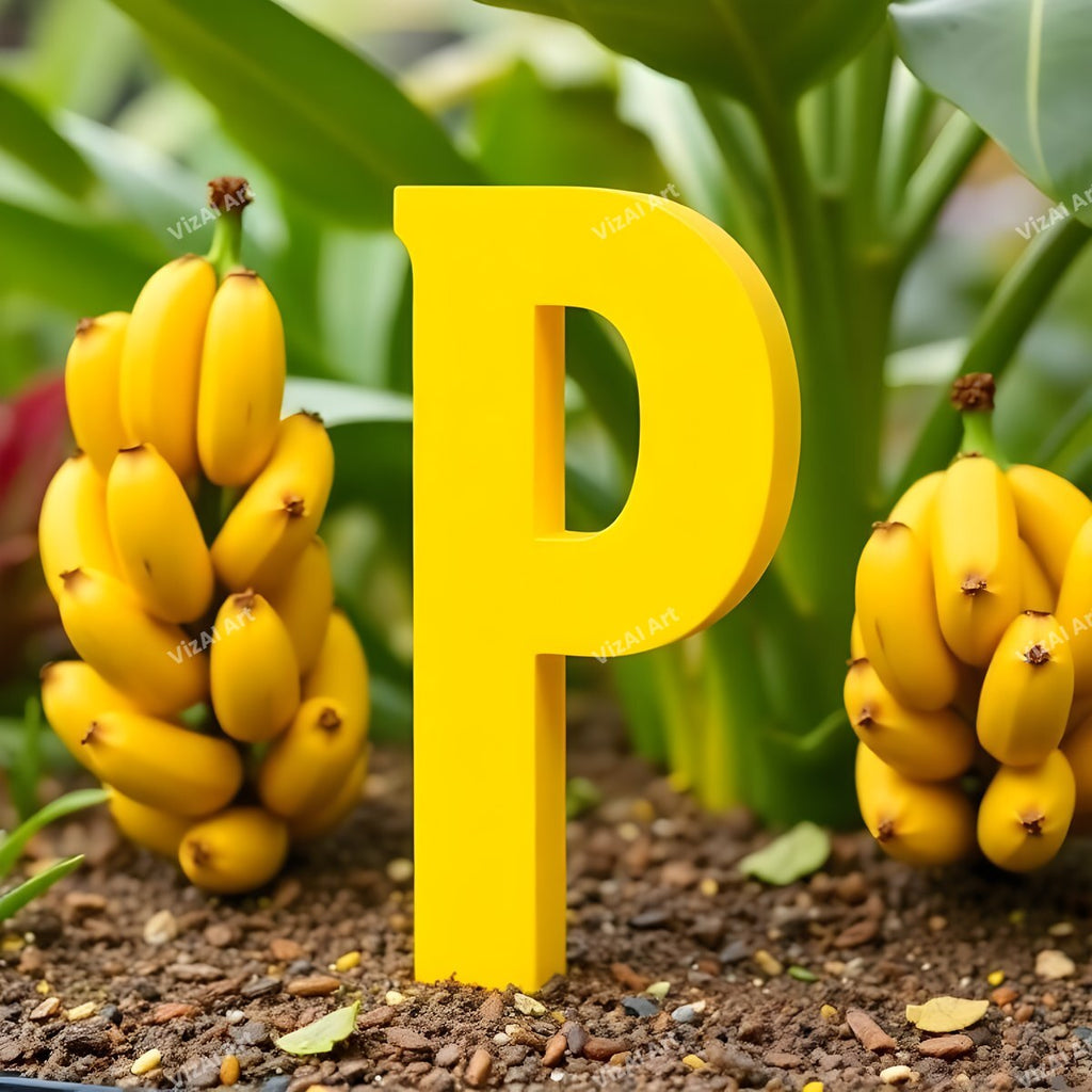 Banana alphabet letter P