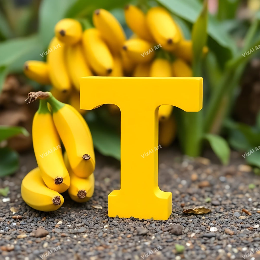 Banana alphabet letter T