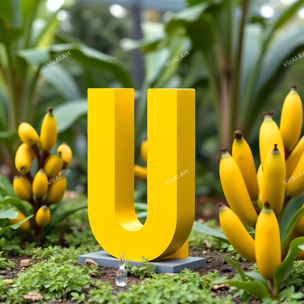 Banana alphabet letter U