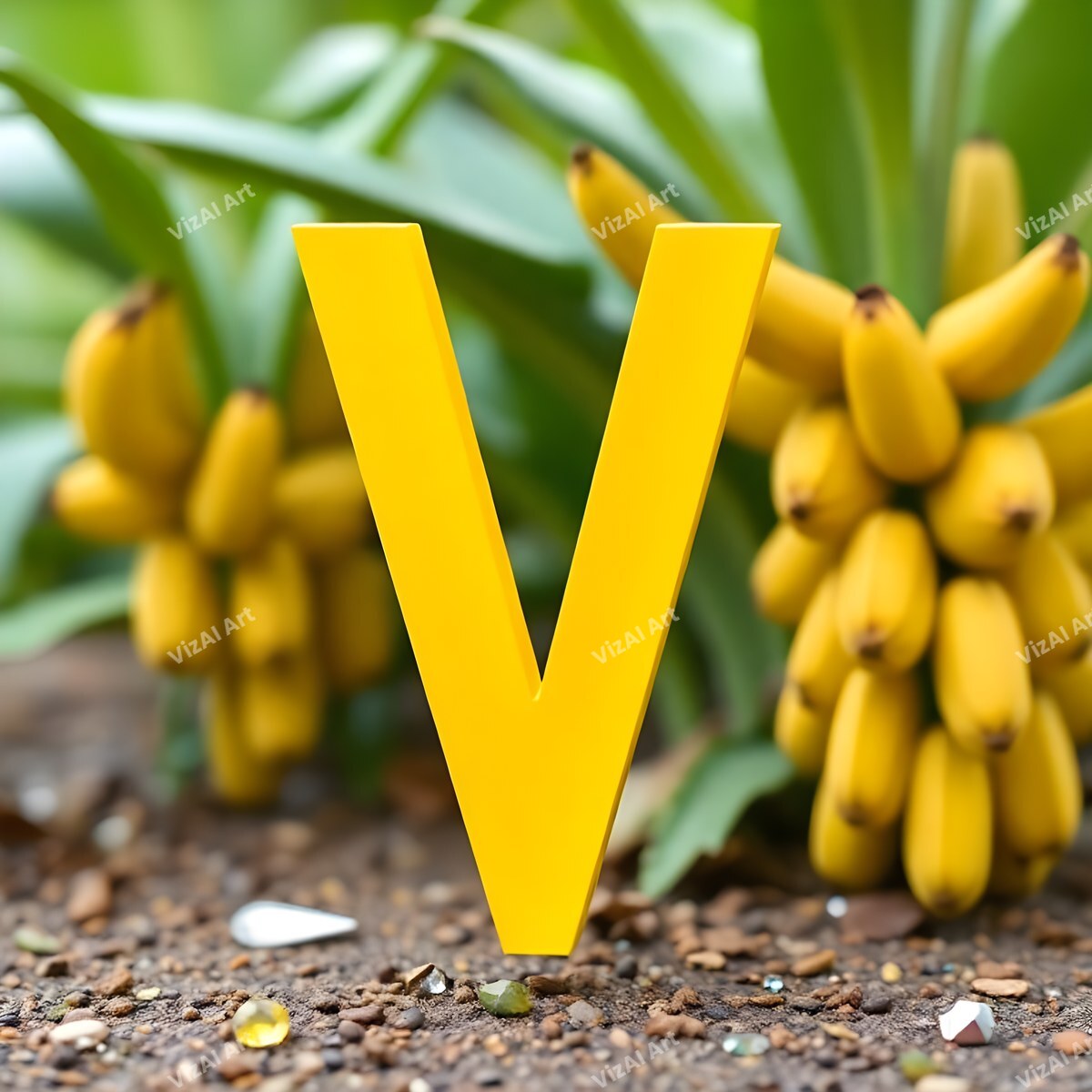 Banana alphabet letter V