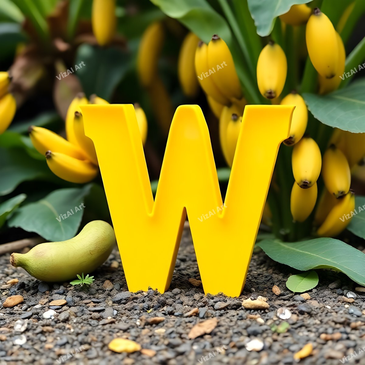 Banana alphabet letter W