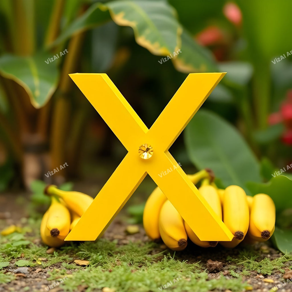 Banana alphabet letter X