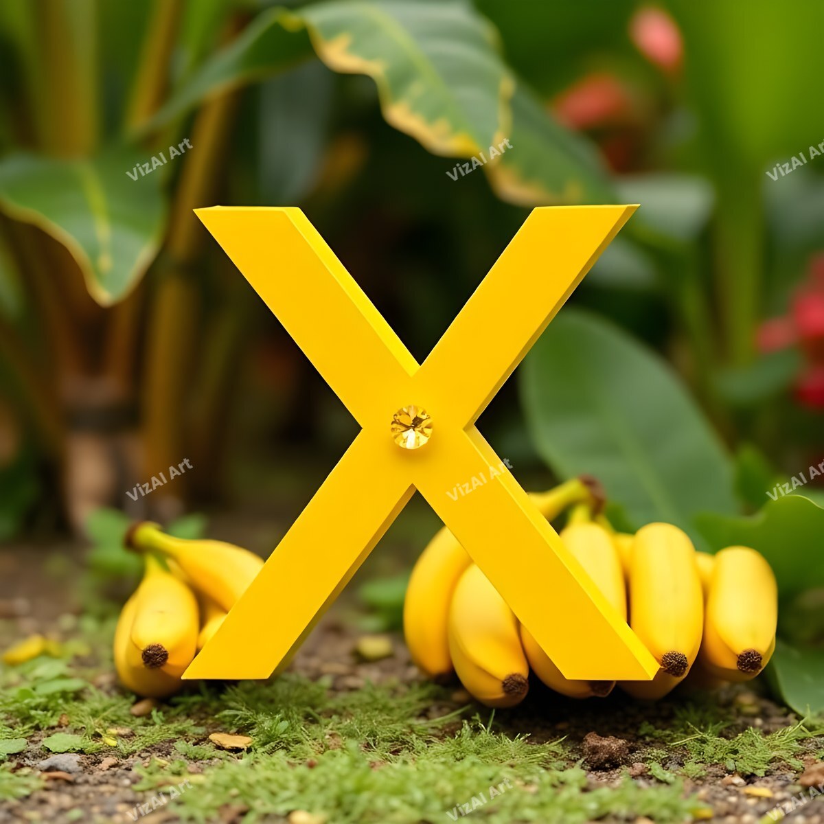 Banana alphabet letter X