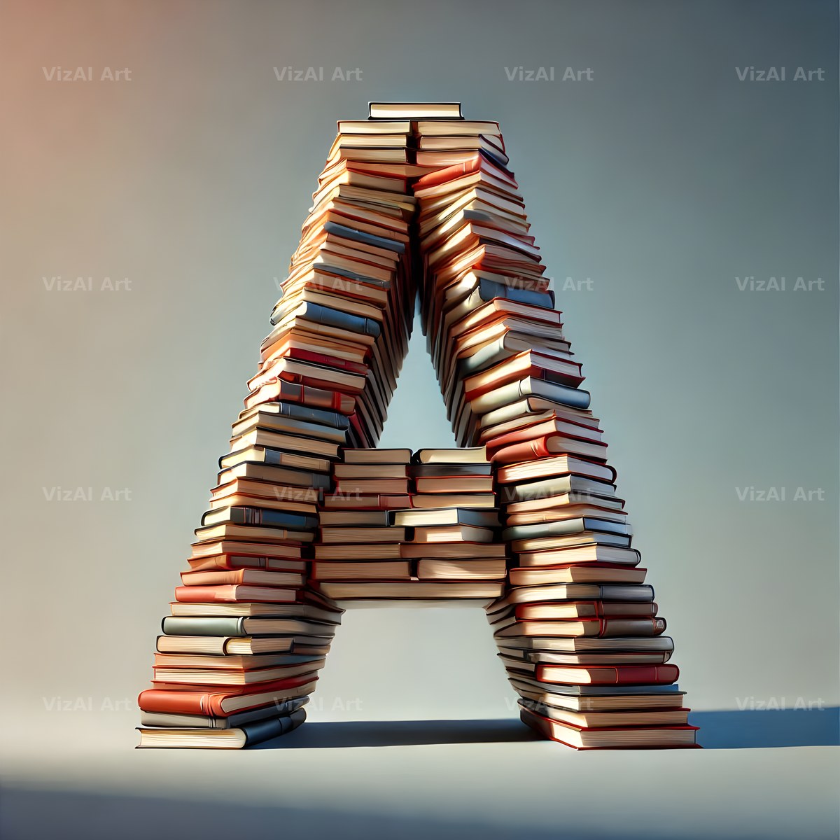 Book Stack alphabet letter A