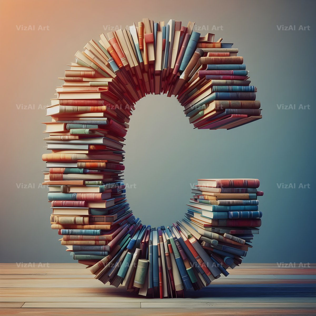 Book Stack alphabet letter C