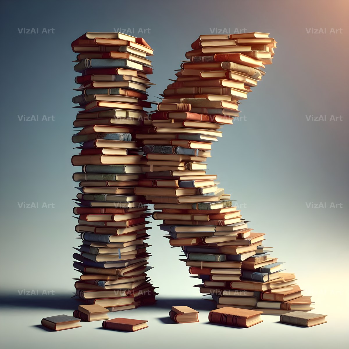 Book Stack alphabet letter K