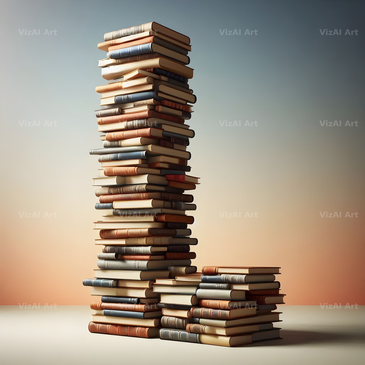 Book Stack alphabet letter L