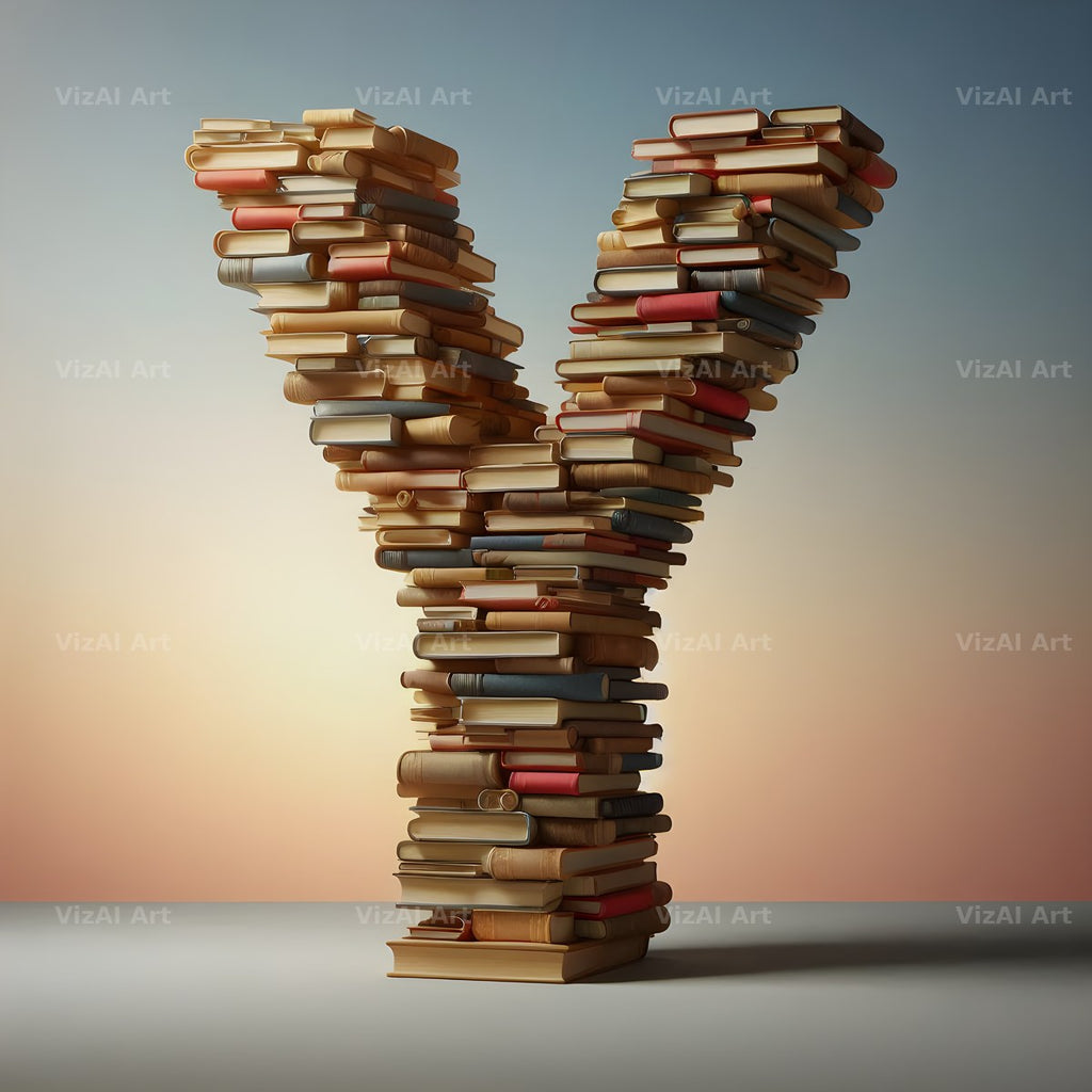 Book Stack alphabet letter Y