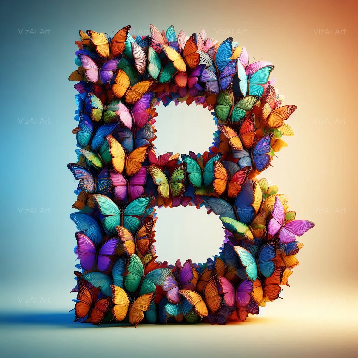 Butterfly alphabet letter B