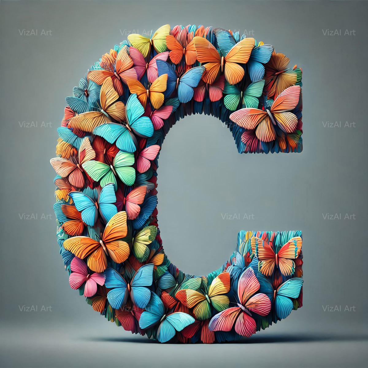 Butterfly alphabet letter C