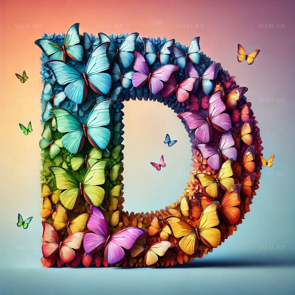 Butterfly alphabet letter D