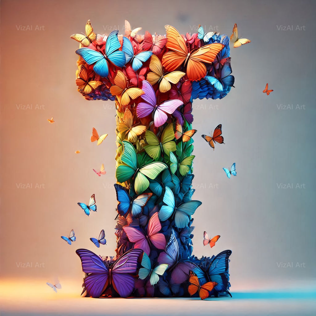 Butterfly alphabet letter I