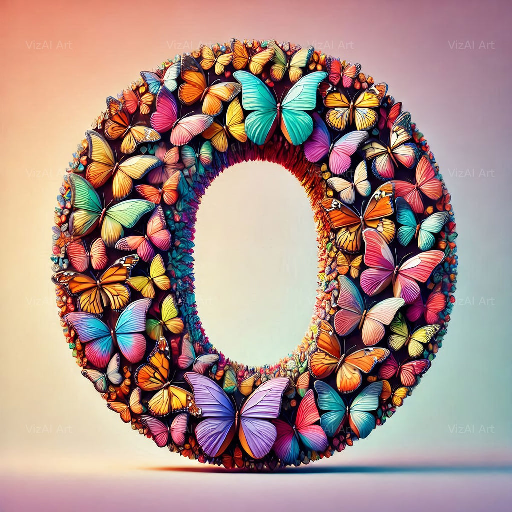 Butterfly alphabet letter O