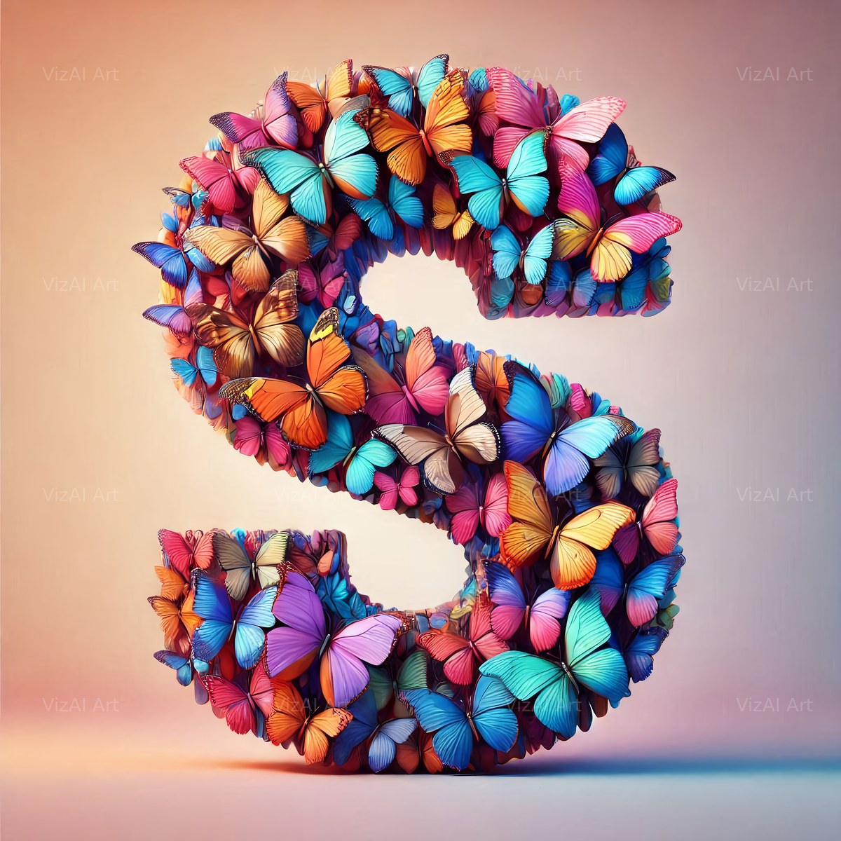 Butterfly alphabet letter S
