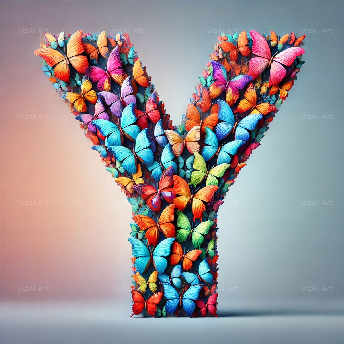 Butterfly alphabet letter Y