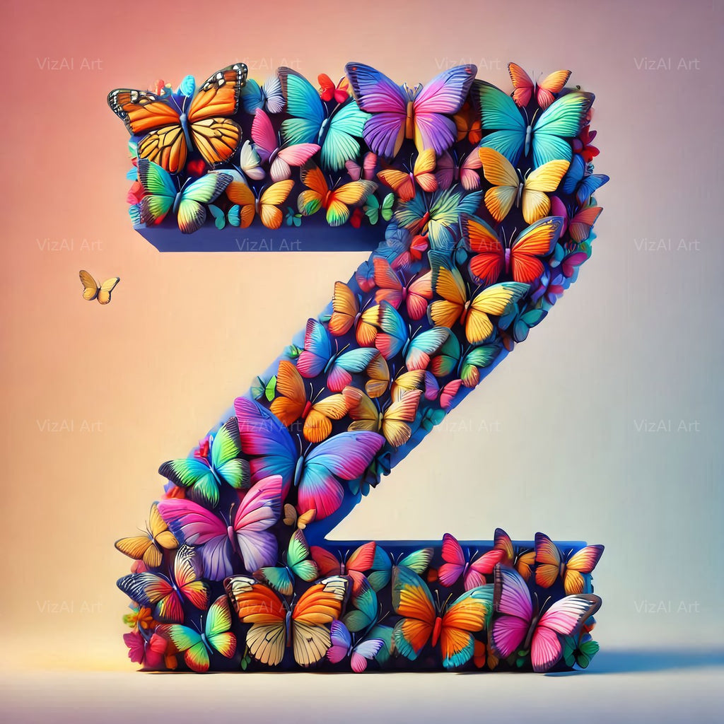 Butterfly alphabet letter Z