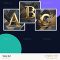 Solid Gold Facet alphabet — choose an individual printable letter