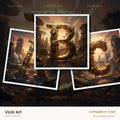 Steampunk Brass City alphabet — choose an individual printable letter