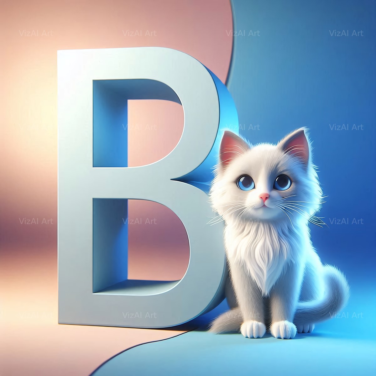 Kitten alphabet letter B
