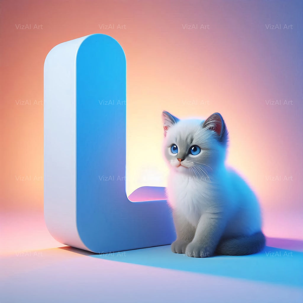 Kitten alphabet letter L