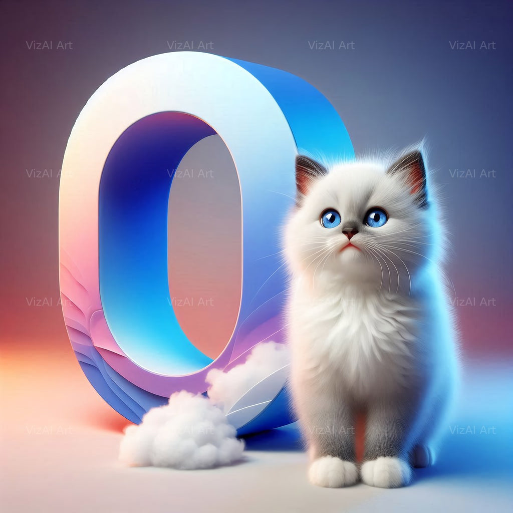 Kitten alphabet letter O