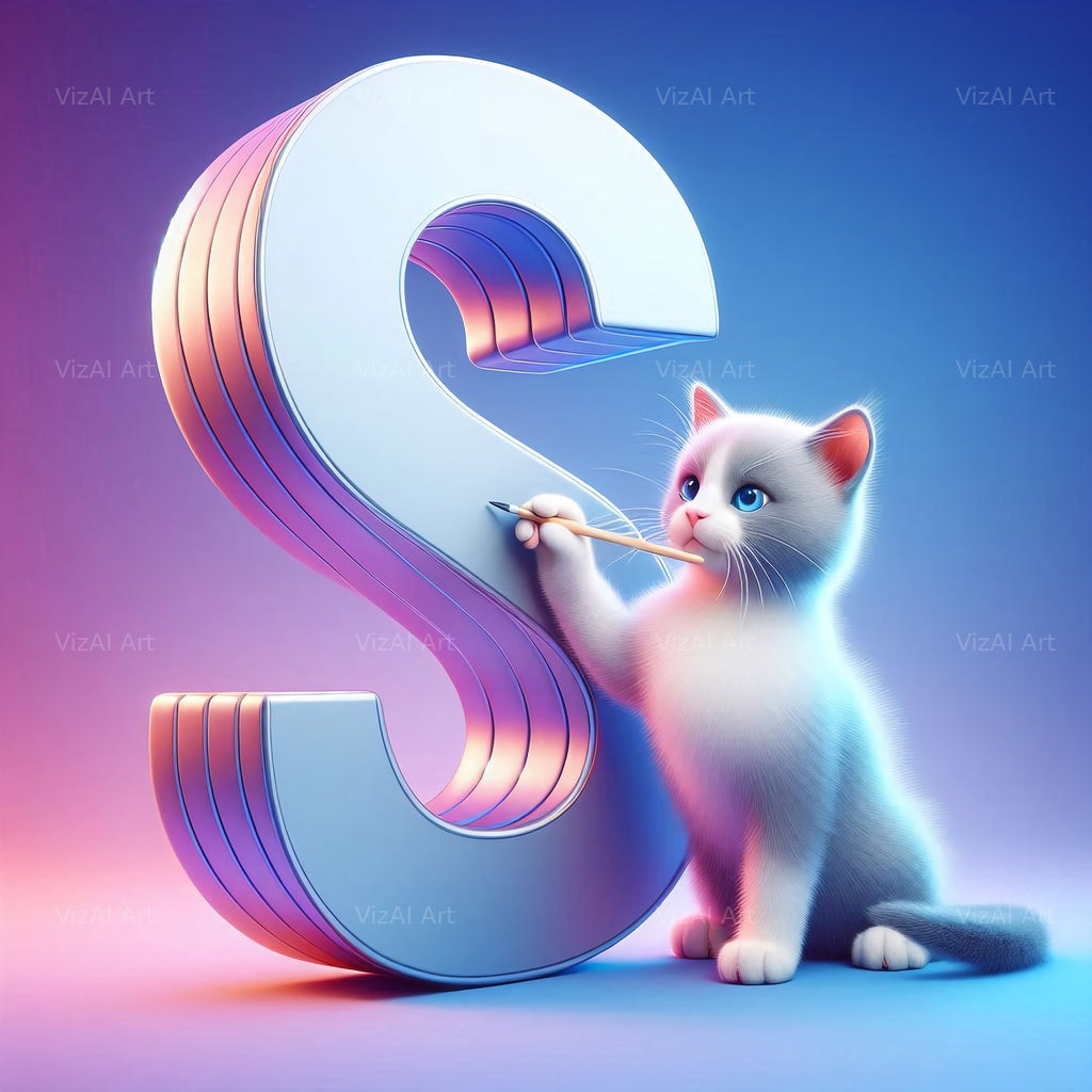 Kitten alphabet letter S