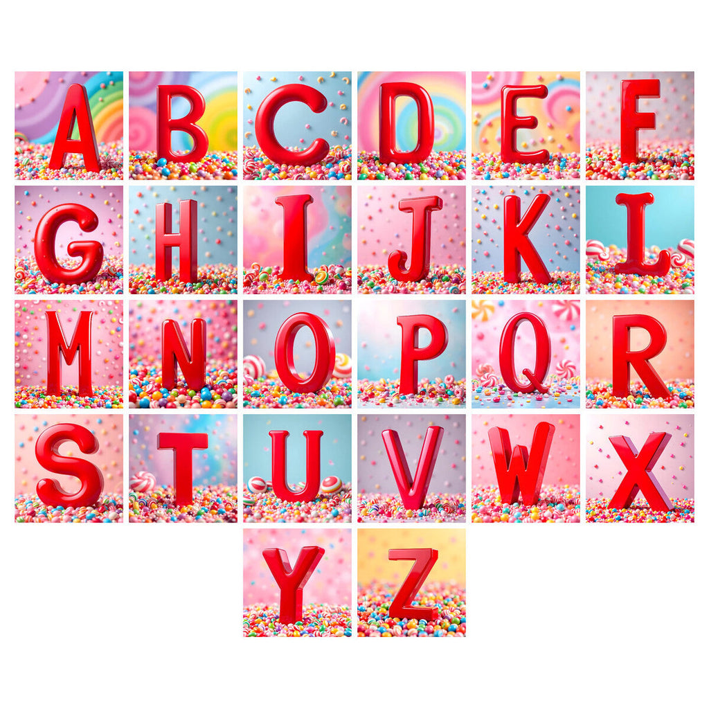 Candy alphabet — choose an individual printable letter