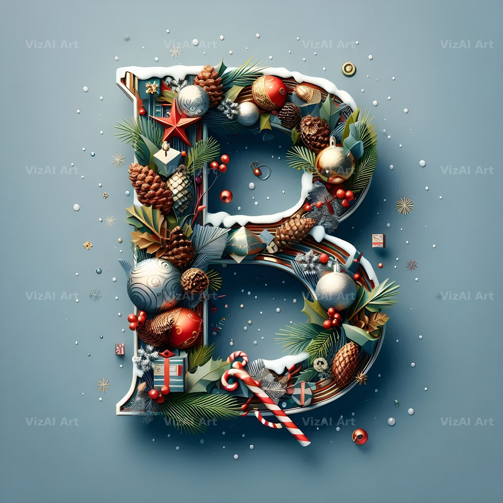 Christmas Bauble alphabet letter B