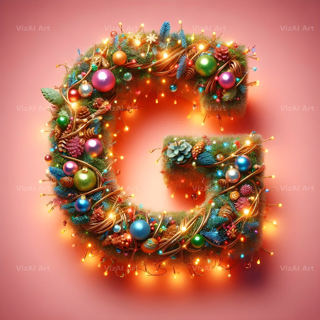 Christmas Bauble alphabet letter G