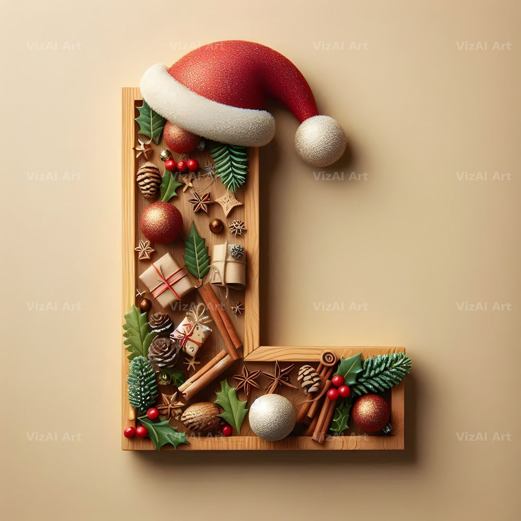 Christmas Bauble alphabet letter L
