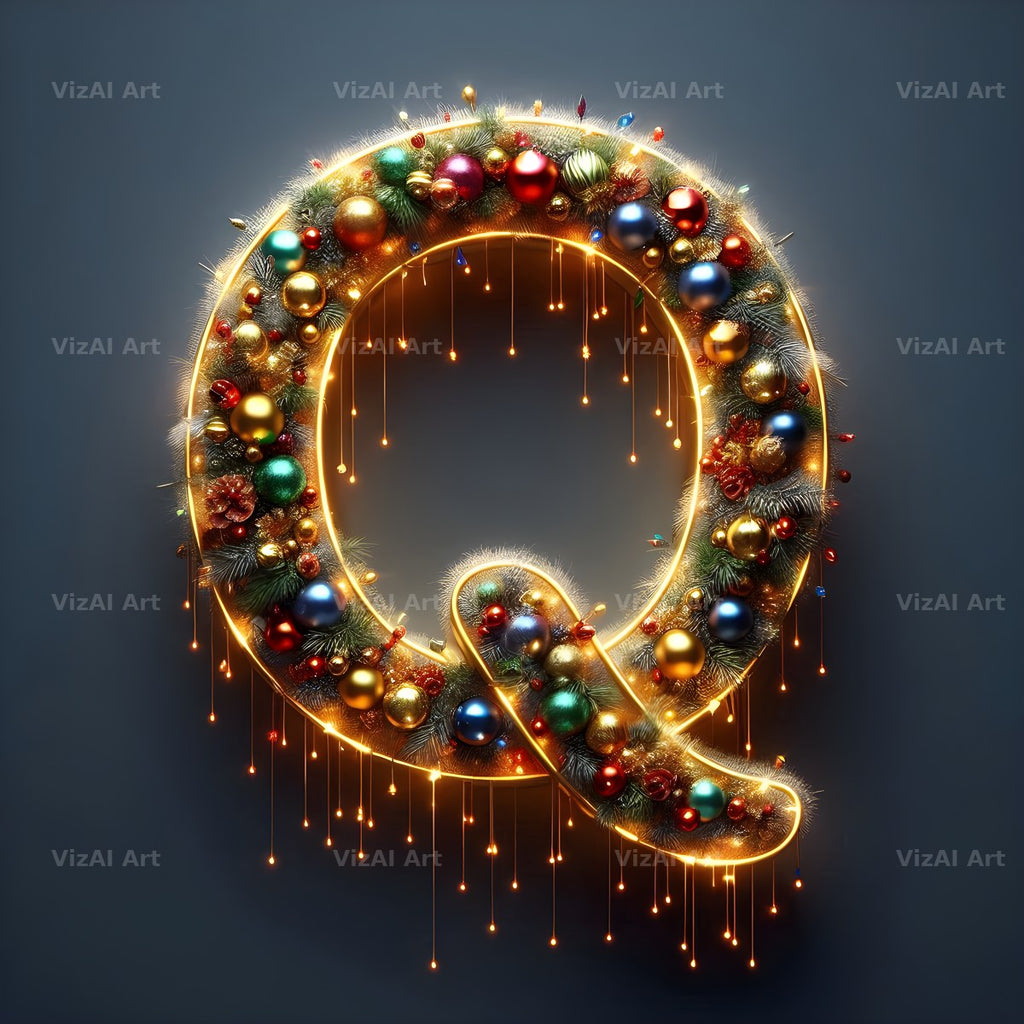 Christmas Bauble alphabet letter Q