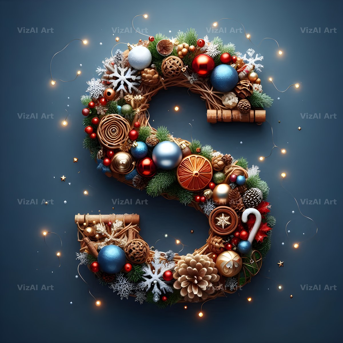 Christmas Bauble alphabet letter S