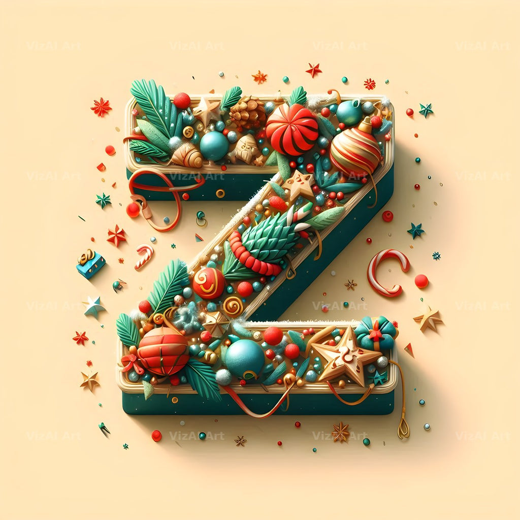 Christmas Bauble alphabet letter Z