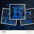 Crystal Fractal Ice alphabet — choose an individual printable letter