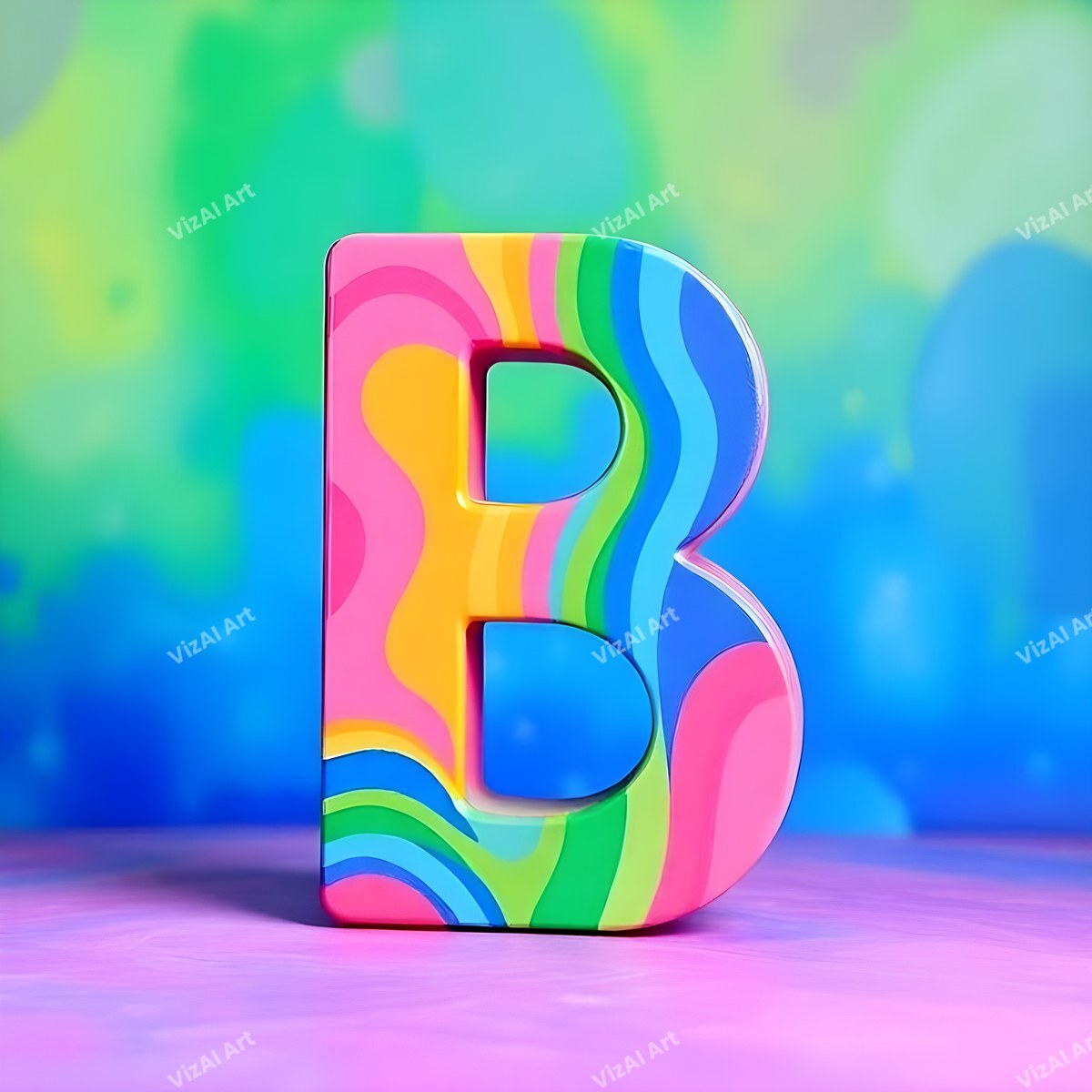 Colourful Paint alphabet letter B